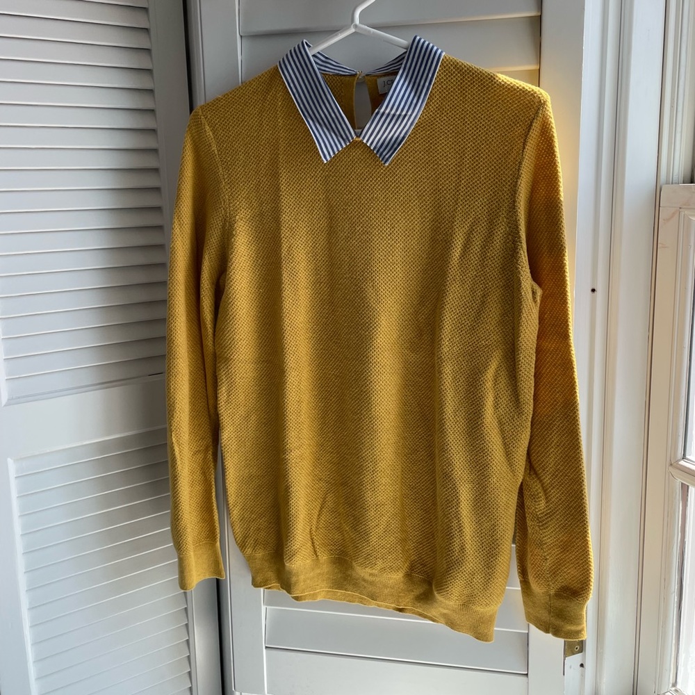J CREW striped collared sweater